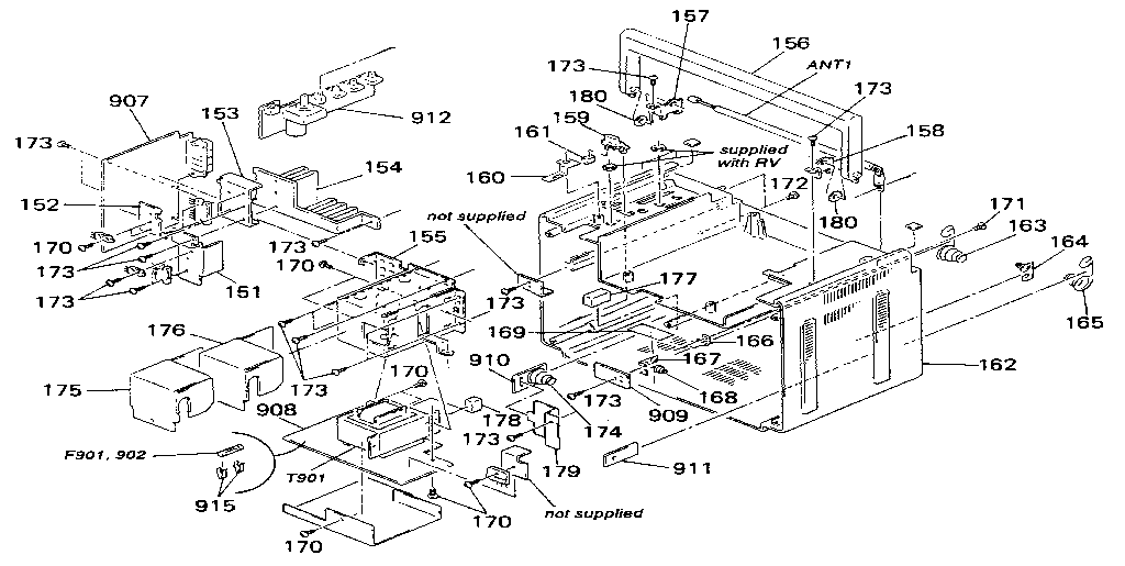 (4) rear cabinet section