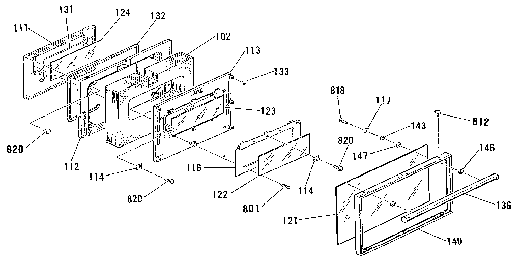 Oven door section