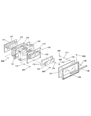 Oven door section