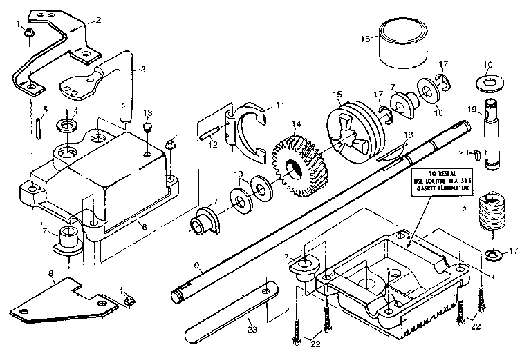 Gear case assembly part no. 751001
