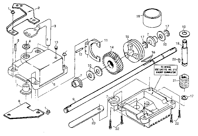 Gear case assembly part no. 751001