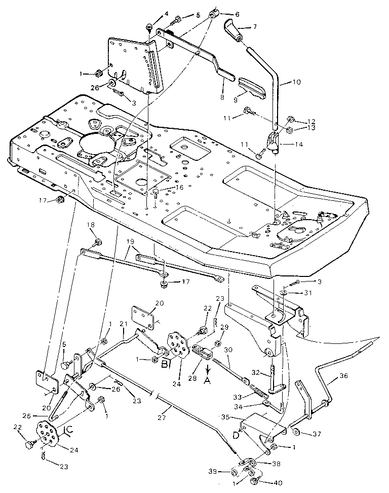 MOWER HOUSING SUSPENSION