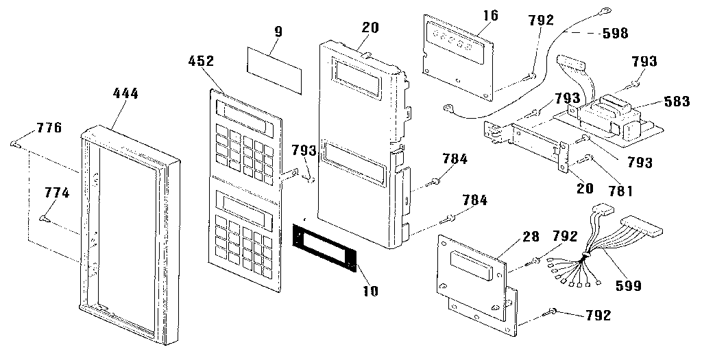 Microwave control panel section