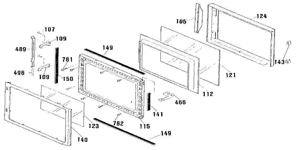 Microwave door section