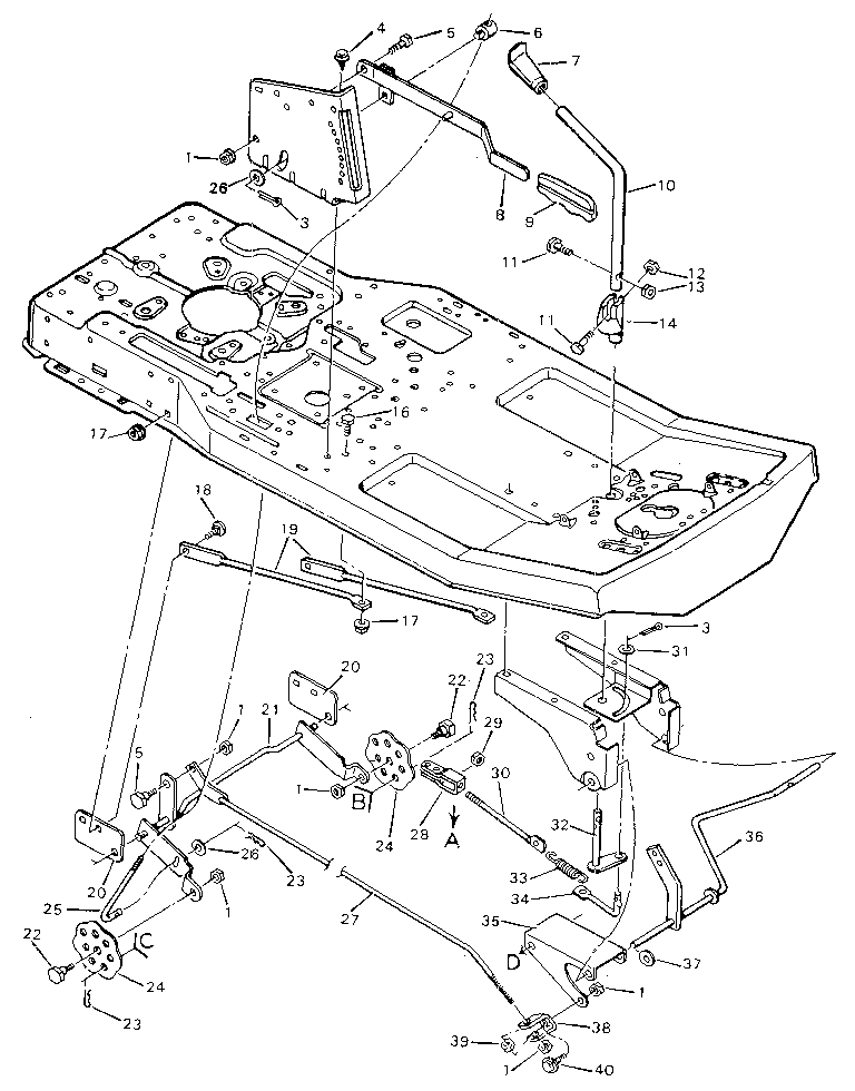 MOWER HOUSING SUSPENSION