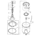 Kenmore 11092195500 agitator, basket and tub diagram