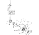 Kenmore 11091110100 brake, clutch, gearcase, motor and pump diagram