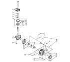 Kenmore 11091121100 brake, clutch, gearcase, motor and pump diagram