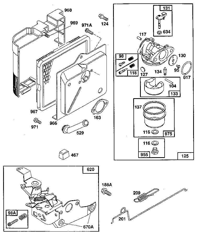 AIR CLEANER ASSEMBLY/CARBURETOR ASSEMBLY