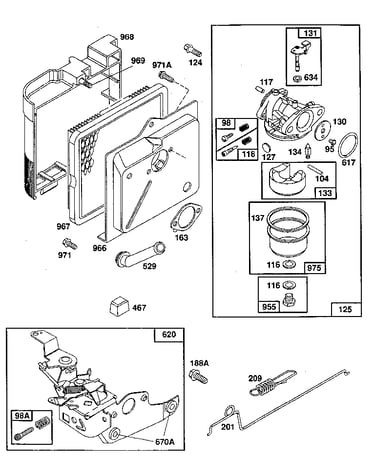 Air cleaner assembly/carburetor assembly