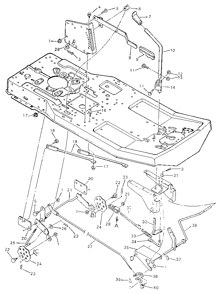 MOWER HOUSING SUSPENSION