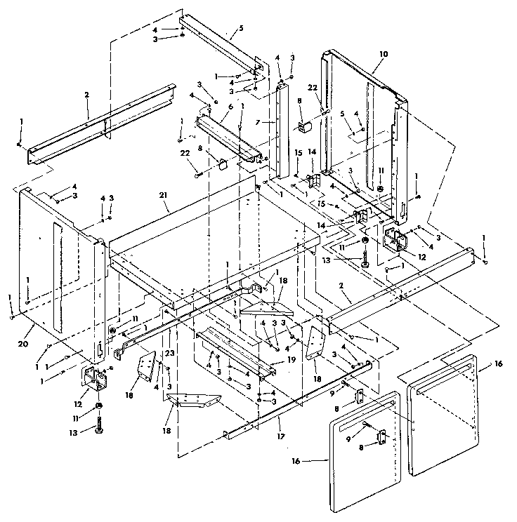 FIGURE 9 - CABINET ASSEMBLY FOR MODEL 113.197410