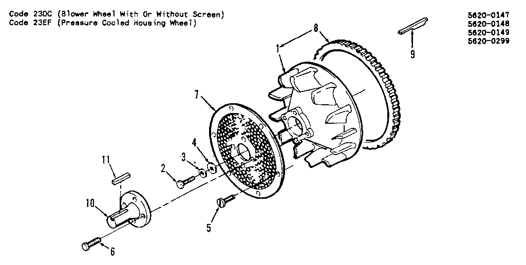 Blower wheel with screen