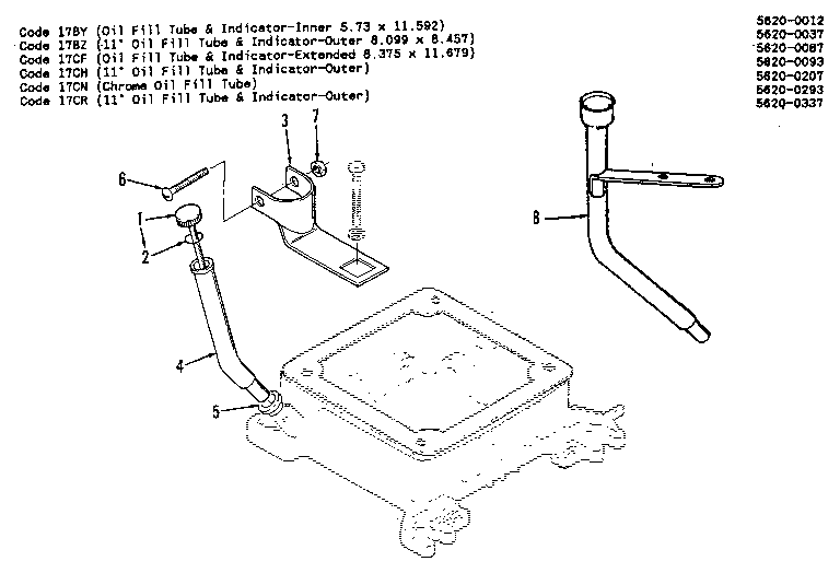 OIL FILL TUBE AND BRACKET