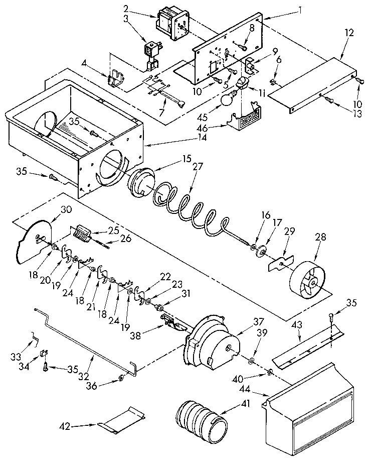 Motor and ice container