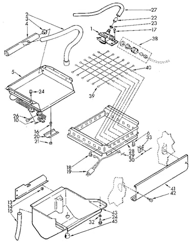 Evaporator, ice cutter grid and water