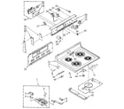 Whirlpool RF366PXXN0 cooktop and control diagram