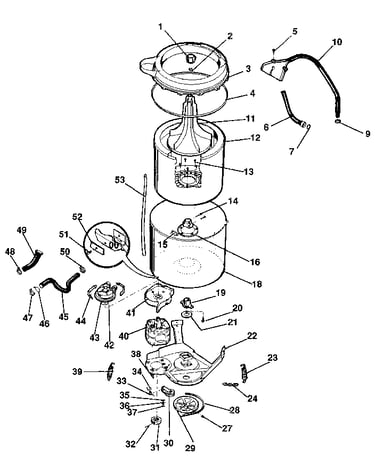Washer-tubs, hoses, motor
