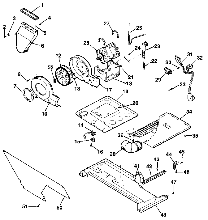 Dryer-motor, blower, belt