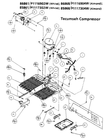 Unit parts- tecumseh compressor