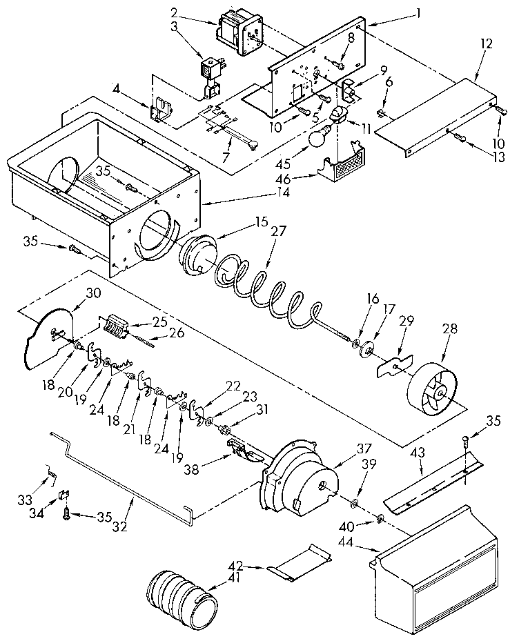 Motor and ice container