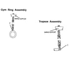 Sears 512725584 gym ring and trapeze assembly diagram