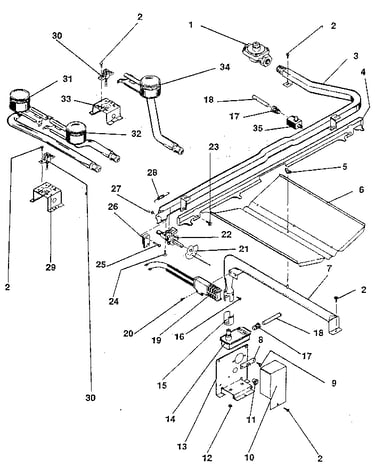 Oven & top burners section