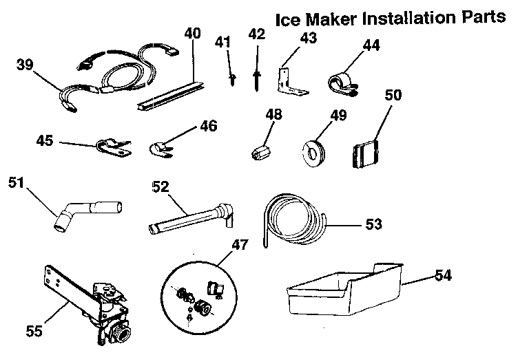 Icemaker installation parts
