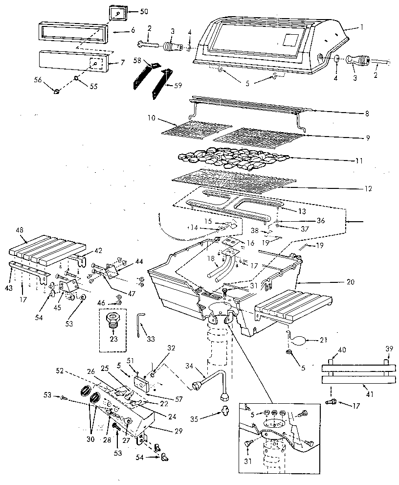 GRILL AND BURNER SECTION