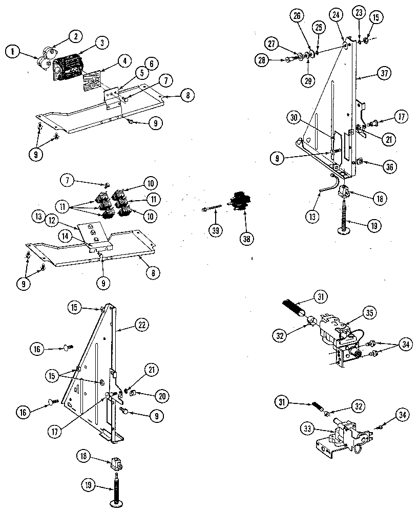 Tub supports, base frame, water valves
