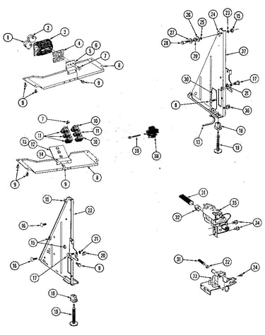 Tub supports, base frame, water valves