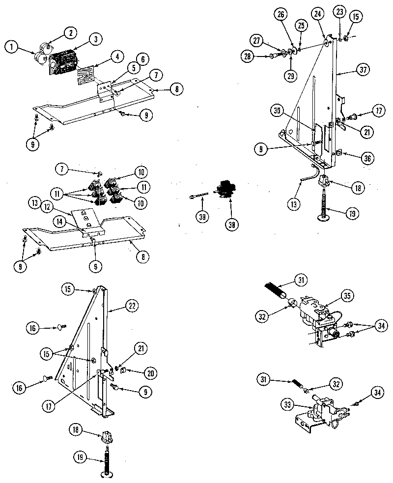 Tub supports, base frame, water valves