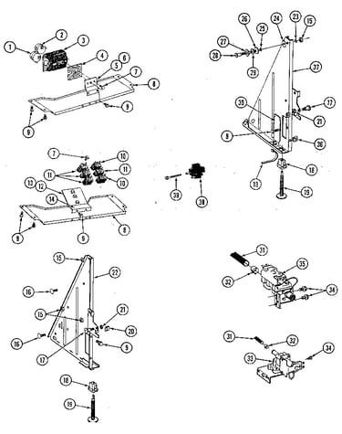 Tub supports, base frame, water valves