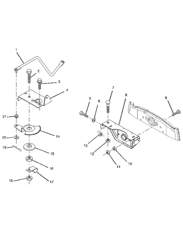 Sector gear/axle support