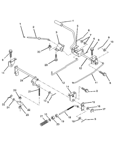 Brake/rear mower lift assembly