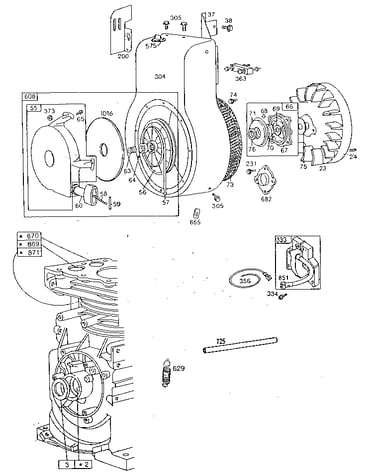 Rewind starter and flywheel assembly