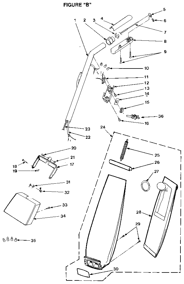 HANDLE AND BAG HOUSING