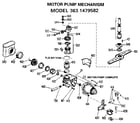 Kenmore 3631479582 motor and pump mechanism diagram