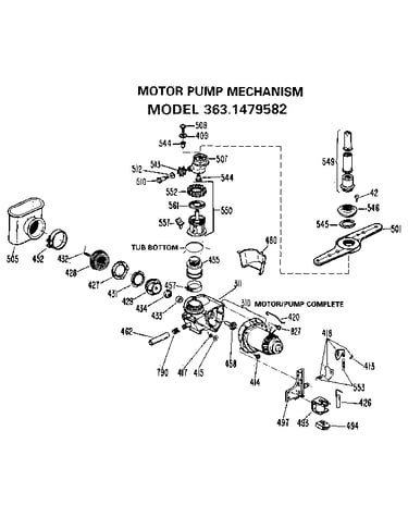 Motor and pump mechanism