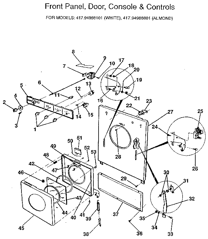 Front panel and controls