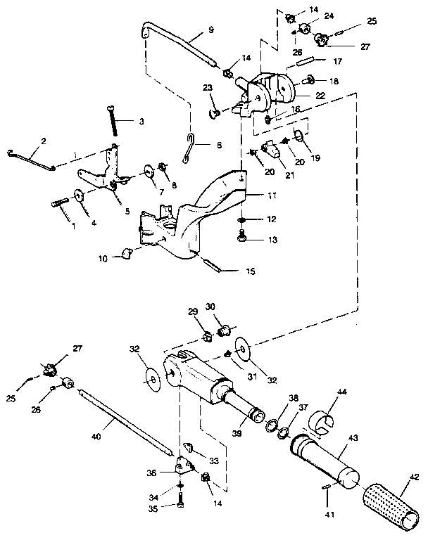 TILLER HANDLE AND THROTTLE LINKAGE