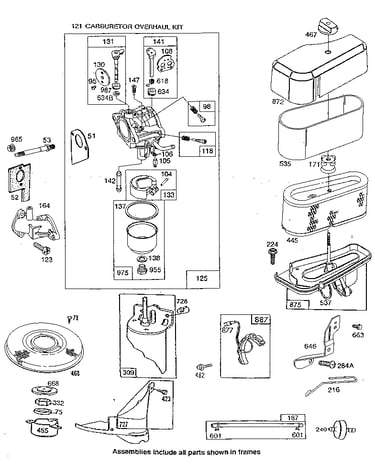 Carburetor and air cleaner assembly