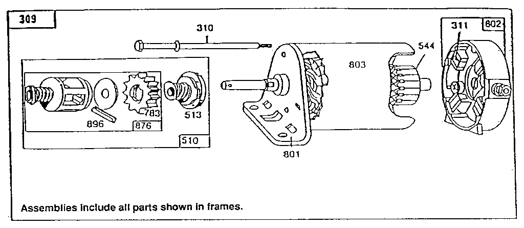 Motor and drive assembly