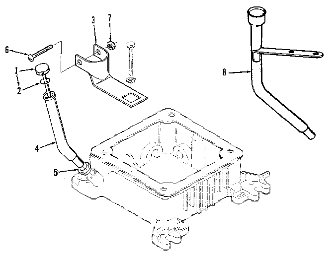 Oil fill tube and bracket