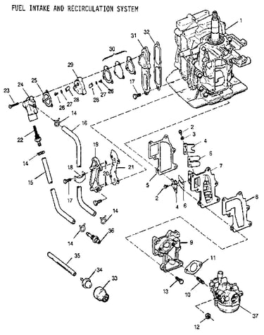 Fuel intake and recirculation system