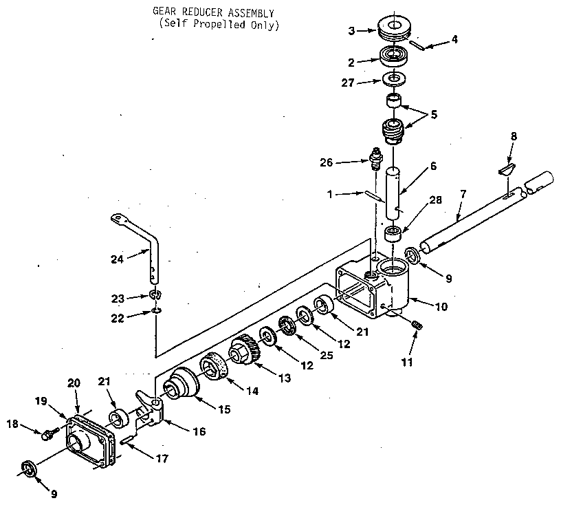 Gear reducer asm/self propelled only