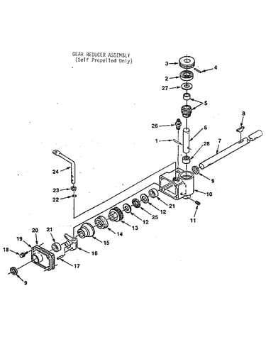Gear reducer asm/self propelled only
