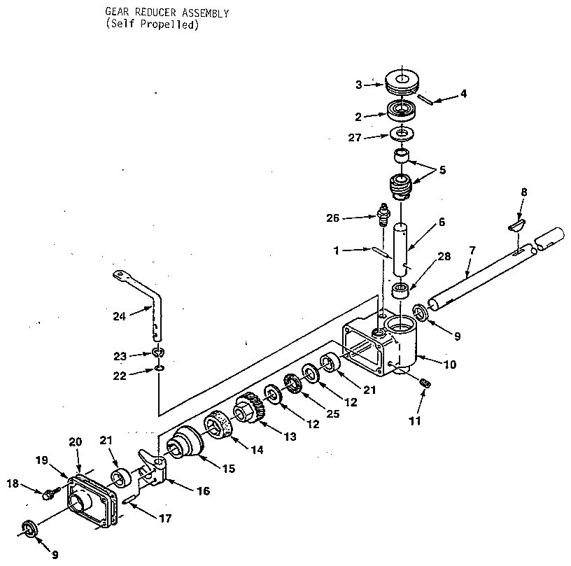 GEAR REDUCER ASSEMBLY (SELF PROPELLED ONLY)