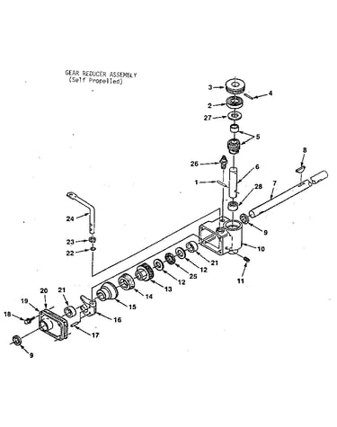 Gear reducer assembly (self propelled)