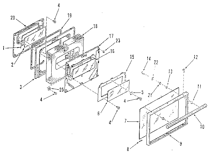 Oven door section